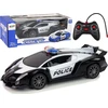 Lean Toys Nuotoliniu būdu valdomas policijos automobilis 1:16 LED juodas