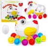 Lean Toys Edukacinis rūšiuoklis su 12 atidaromų kiaušinių ir višta-dėžute, įvairiaspalvis, 17 × 16,5 × 15 cm