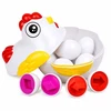Lean Toys Edukacinis rūšiuoklis su 12 atidaromų kiaušinių ir višta-dėžute, įvairiaspalvis, 17 × 16,5 × 15 cm