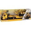 Žaislinis ardomas statybinio transporto transportavimo vilkikas su priedais Lean Toys, geltonas, 59x13,5x10,5 cm