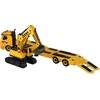 Žaislinis ardomas statybinio transporto transportavimo vilkikas su priedais Lean Toys, geltonas, 59x13,5x10,5 cm
