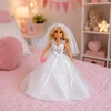 Lean Toys Nuotakos lėlė su vestuvine suknele ir aksesuarais, balta, 30 cm