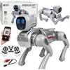 Lean Toys Nuotoliniu būdu valdomas robotas šuo, programuojamas, su Bluetooth, sidabrinis, 31 × 16,5 × 23,5 cm