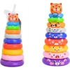 Lean Toys Spalvota piramidė su lipdukais ir tigru, 28x13x13 cm