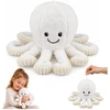 Lean Toys Pliušinis aštuonkojis su tampriais čiuptuvais, baltas, 30 x 20 x 20 cm