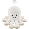 Lean Toys Pliušinis aštuonkojis su siurbtuku ir tampriais čiuptuvais, baltas, 16 × 10 × 10 cm