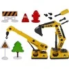 Žaislinis betono maišyklės sunkvežimis su priedais Lean Toys, geltonas, 11 d.