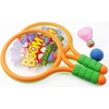 Lean Toys Vaikiški badmintono raketės su dinozaurais, oranžinės ir žalios