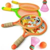 Lean Toys Vaikiški badmintono raketės su dinozaurais, oranžinės ir žalios