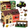 Lean Toys Rinkinys Ūkis su traktoriumi ir tvarto gyvūnų figūrėlėmis Priedai 44 vnt.