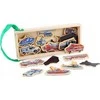 Lean Toys Medinių Magnetų Rinkinys su Transporto Priemonėmis, 20 vnt.