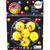 Lean Toys Geltoni emodžiais dekoruoti guminiai kamuoliukai, 3 cm