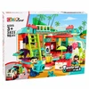„Lean Toys“ sulankstomi nameliai ant ratų, konstrukcinės kaladėlės, figūrėlės, šviesos, garsai, 98 vnt.
