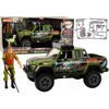 Lean Toys Mašinėlė Off-Road Hunting Car Hunter Dinosaur Lights Sounds Žalias