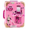 Lean Toys Kosmetikos rinkinys lagamine su veidrodžiu ir priedais 32x24x14 cm