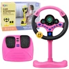 Lean Toys Interaktyvus vairas su stovu ir pedalais rožinis
