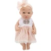Lean Toys Lėlė kūdikis rožine suknele ir lankeliu 30 cm