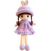 Lean Toys Plušinė lėlė violetine suknele su kiškio ausimis, 45 cm