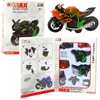 Lean Toys Motociklas 1:14 Mastelio, Žalios-Oranžinės Spalvos