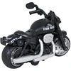 Lean Toys Metalinis motociklo juodas su šviesų ir garso funkcija