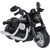Lean Toys Metalinis motociklo juodas su šviesų ir garso funkcija