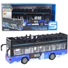 Lean Toys Dviaukštis miesto autobusas 1:16 su šviesomis ir garsais, mėlynas