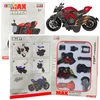 Lean Toys Motociklas Rinkinys Surinkimui 1:14 Juodas ir Raudonas