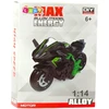Lean Toys Motociklo modelis 1:14 savarankiškam surinkimui žaliai juodas