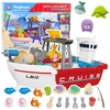 Lean Toys Žaislinis žvejybos laivas su vandens cirkuliacija ir aksesuarais