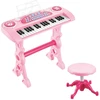 Lean Toys Elektroninis pianinas vaikams su mikrofonu, 37 klavišai, rožinis