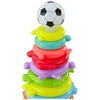 Lean Toys Piramidė dėlionė su kamuoliuku ir lipdukais 42.5x18 cm