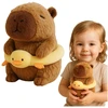 Lean Toys Pliušinė kapibara su gelbėjimosi ratu ir antimi 20 cm