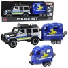Lean Toys Policijos visureigis su priekaba ir arklio figūrėle, šviesos ir garsai