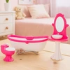 Lean Toys Lėlių vonios kambario rinkinys: vonia, tualetas, kriauklė su veidrodžiu