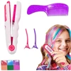 Lean Toys Plaukų dažymo rinkinys su tiesintuvu ir spalvotomis kreidelėmis