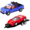 Lean Toys Automobilių žaislų rinkinys su vilkiku ir sportiniu automobiliu