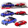 Lean Toys Automobilių žaislų rinkinys su vilkiku ir sportiniu automobiliu