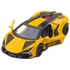 Lean Toys Lenktyninis automobilis metalinis 1:32 geltonas su atidaromomis durimis