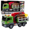 Lean Toys Medienos transportavimo sunkvežimis su kranu, 1:14