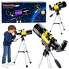 Lean Toys Astronominis teleskopas vaikams su stovu, geltonas, padidinimas 150x