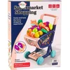 Lean Toys Vaikiškas pirkinių vežimėlis tamsiai mėlynas