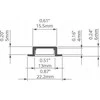 LED juosta Prescot Prescot LED profilis MICRO-K-ALU-MLC-2M 2m pieno spalvos, įleidžiamas, anoduotas COM