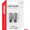 LED lemputės Canbus T10 W5W 16SMD 2016 baltos 12V 24V amio-04234