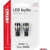 LED lemputės Canbus T10 W5W 5SMD 3030 baltos 12V 24V amio-04239