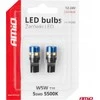 LED lemputės Canbus T10 W5W 5SMD 3030 baltos 12V 24V amio-04240