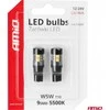 LED lemputės Canbus T10 W5W 9 SMD 3030 baltos 12V 24V amio-04241