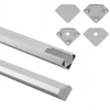 LED profilis R02 kampinis Eco Light EC20624 2m aliuminio baltas + pieniškas gaubtas