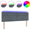 LED galvūgalis su LED juostelėmis Tamsiai pilka 160 cm Aksomas