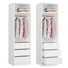 Top E Shop OPENO 1W1P3S Baltas Wardrobe – Modular Wardrobe with Clothes Rail and 3 Drawers