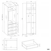 Top E Shop OPENO 1W1P3S Baltas Wardrobe – Modular Wardrobe with Clothes Rail and 3 Drawers